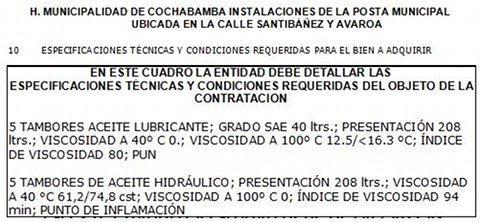 Errores de lubricantes en Cochabamba